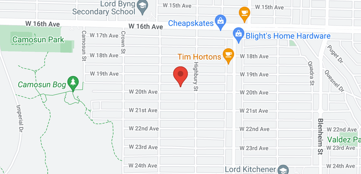 map of 3841 W 20TH AVENUE
